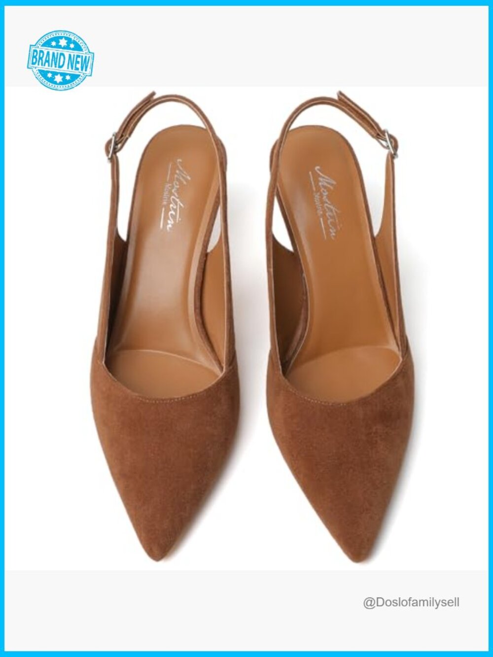 Slingback Pointed Toe Kitten Heels Pumps Wedding Party Commuting Shoes - Picture 5 of 7